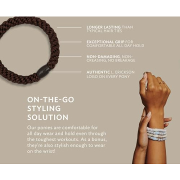 L. Erickson Grab & Go Ponytail Holders - 8 Pack Hair Ties