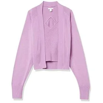 Ultra-Soft Cardigan and Crop Top Sweater Set