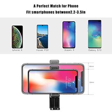 Phone Tripod Stand with Rotating Phone Holder Remote Shutter and Carry Bag，Compatible with iPhone/Android/Light Camera, Perfect for Tiktok,Selfie, Video, Live Stream, Vlogging, YouTube