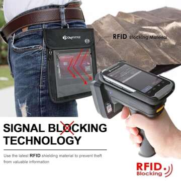 OMYSTYLE Neck Wallet: RFID Passport Holder with Adjustable Strap for Secure Travel