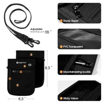 OMYSTYLE RFID Travel Neck Wallet for Secure Travel Gear