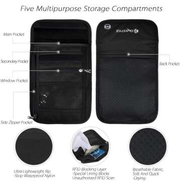 OMYSTYLE RFID Travel Neck Wallet for Secure Travel Gear