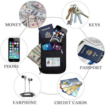 OMYSTYLE RFID Travel Neck Wallet for Secure Travel Gear