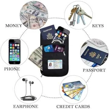 OMYSTYLE RFID Travel Neck Wallet for Secure Travel Gear