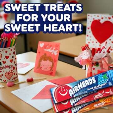 Airheads Candy, Assorted Flavors Exchange Box - Includes 26 Mini Bars & Cards