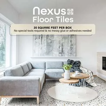 Nexus Self Adhesive 12-Inch Vinyl Floor Tiles, 20 Tiles - 12" x 12", Mosaic Slate Pattern - Peel & S...