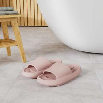 BRONAX Slides for Women Quick Drying Open Toe Soft Pillow Home Slippers House Sandals for Female Siz...