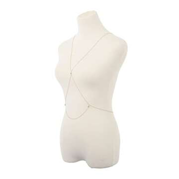 Bounzhi Gold Sexy Body Chain Crossover Thin Bra Bikini Waist Belly Chains Beach Necklace Jewelry for Women, Free size (B-100)