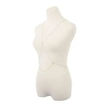 Bounzhi Gold Sexy Body Chain Crossover Thin Bra Bikini Waist Belly Chains Beach Necklace Jewelry for Women, Free size (B-100)