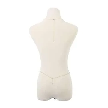 Bounzhi Gold Sexy Body Chain Crossover Thin Bra Bikini Waist Belly Chains Beach Necklace Jewelry for Women, Free size (B-100)