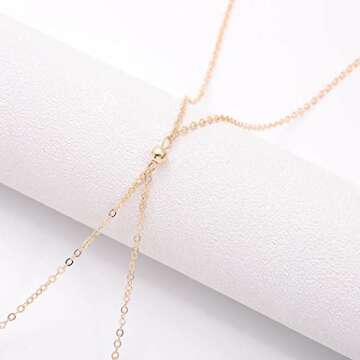 Bounzhi Gold Sexy Body Chain Crossover Thin Bra Bikini Waist Belly Chains Beach Necklace Jewelry for Women, Free size (B-100)