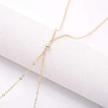 Bounzhi Gold Sexy Body Chain Crossover Thin Bra Bikini Waist Belly Chains Beach Necklace Jewelry for Women, Free size (B-100)