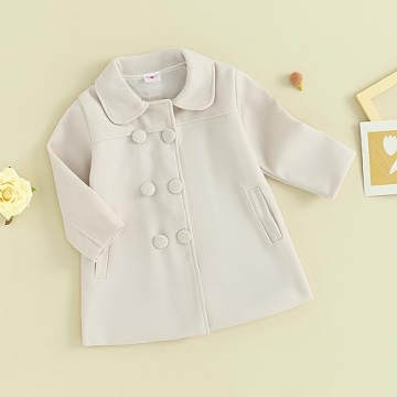 Toddler Girls Trench Coat Stylish Winter Outwear for Ages 2-7