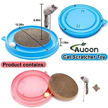 AUOON Cat Scratcher Toy, Cat Toy, Scratch Pad,Post Pad Interactive Training Exercise Mouse Play Toy with Ball for Kitty Puppy