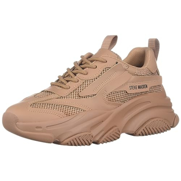 Trendy Steve Madden Women's Possession Sneakers - Almond Color, 2.5 Inch Platform