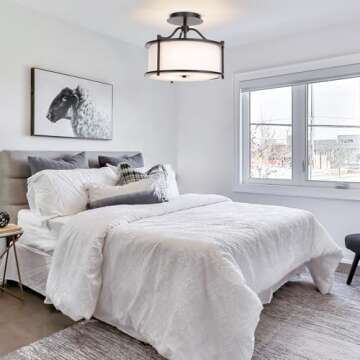 Stylish FRIDEKO HOME Semi Flush Mount Ceiling Light - Elegant, Cozy, and Modern