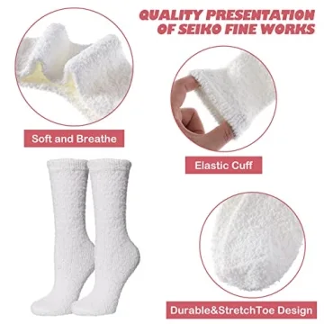 LINEMIN Cozy Fuzzy Socks for Women - Soft & Warm  Winter