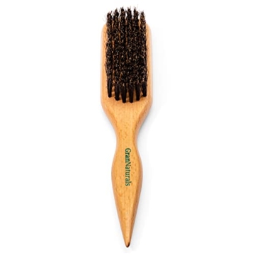 GranNaturals Boar Bristle Slick Back Hair Brush for Sleek Ponytail Bun & Smoothing Baby Hairs, Flyaw...