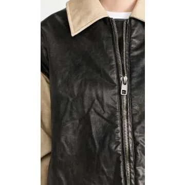 Lioness Women's Bomber Jacket, Camel, Black, Tan, M