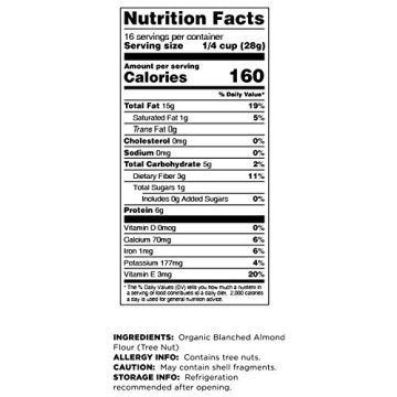 Terrasoul Organic Almond Flour 1 Lb - Gluten & Grain Free