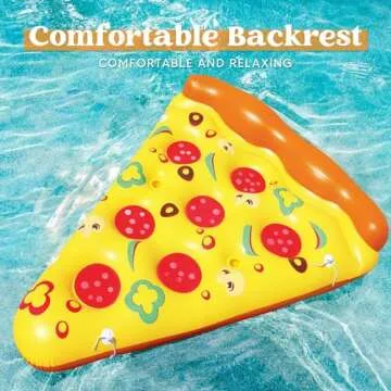 JOYIN Giant Inflatable Pizza Slice Pool Float, Fun Pool Floaties, Swim Party Toy, Summer Pool Raft (...