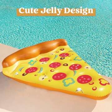 JOYIN Giant Inflatable Pizza Slice Pool Float, Fun Pool Floaties, Swim Party Toy, Summer Pool Raft (1 Pack), Extra Large with Cup Holders