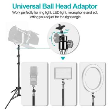 Backdrop Stand, EMART 7x10ft Photo Video Studio Muslin Background Stand Backdrop Support System Kit with Mini Ball Head, Photography Studio