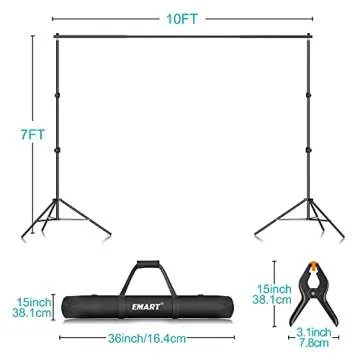 Backdrop Stand, EMART 7x10ft Photo Video Studio Muslin Background Stand Backdrop Support System Kit with Mini Ball Head, Photography Studio