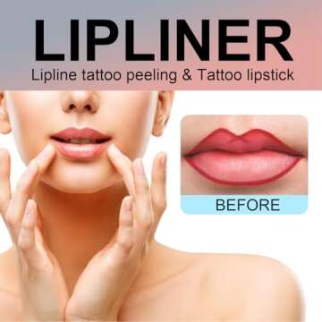 Petansy Peel Off Lip Stain Tattoo,3 Colors Removable Lip Liner Set,Long-Lasting,Waterproof,Highly Pi...