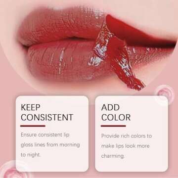 Petansy Peel Off Lip Stain Tattoo,3 Colors Removable Lip Liner Set,Long-Lasting,Waterproof,Highly Pigmented Matte Finish Peel Off Lip Liner Pencil Set (red, M)