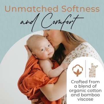 Fern & Avery Muslin Baby Swaddle Blankets - Soft & Lightweight 3-Pack