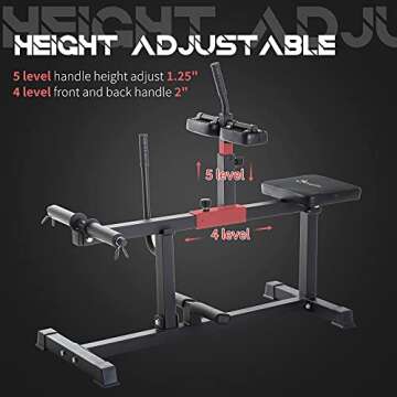 Soozier Seated Calf Raise Machine, Adjustable Calf Machine Leg Machine, for Home Gym Calf, Waist, Arm Training
