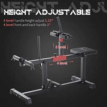 Soozier Seated Calf Raise Machine, Adjustable Calf Machine Leg Machine, for Home Gym Calf, Waist, Arm Training