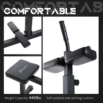 Soozier Seated Calf Raise Machine, Adjustable Calf Machine Leg Machine, for Home Gym Calf, Waist, Arm Training
