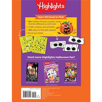 Halloween Puzzles Deluxe: Halloween Activity Book for Kids, 135 Glow-in-the-Dark Stickers, 96-pages of Mazes, Puzzles with Halloween Crafts & Recipes (Highlights Hidden Pictures)