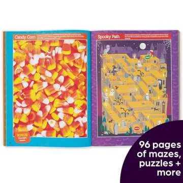 Halloween Puzzles Deluxe: Halloween Activity Book for Kids, 135 Glow-in-the-Dark Stickers, 96-pages of Mazes, Puzzles with Halloween Crafts & Recipes (Highlights Hidden Pictures)