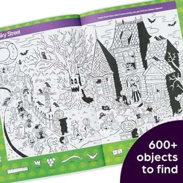Halloween Puzzles Deluxe: Halloween Activity Book for Kids, 135 Glow-in-the-Dark Stickers, 96-pages of Mazes, Puzzles with Halloween Crafts & Recipes (Highlights Hidden Pictures)