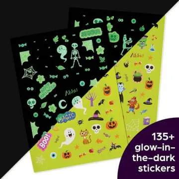 Halloween Puzzles Deluxe: Halloween Activity Book for Kids, 135 Glow-in-the-Dark Stickers, 96-pages of Mazes, Puzzles with Halloween Crafts & Recipes (Highlights Hidden Pictures)