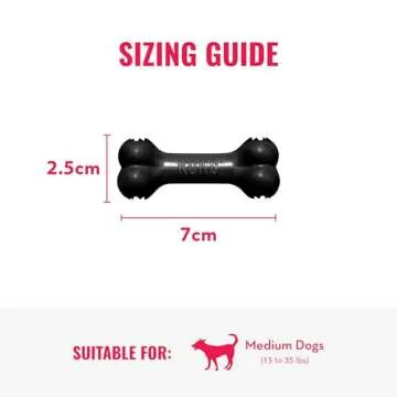 KONG - Extreme Goodie Bone - KONG's Most Durable Natural Rubber Dog Bone for Power Chewers - Black - For Medium Dogs