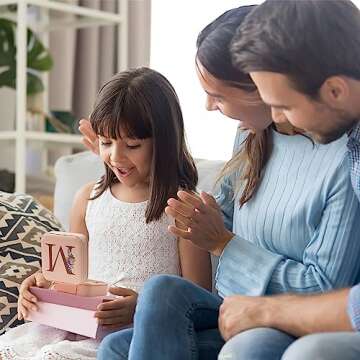 Yesteel Small Travel Jewelry Case Jewelry Organizer Jewelry Box, Travel Jewelry Organizer Jewelry Boxes for Women Ring Box Earrings Box, Birthday Gifts for Grandma Initial R