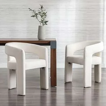 BESTANO Modern Velvet Fabric Upholstered Dining Chairs with Open-Back, Cute Barrel Side Chairs Kitch...