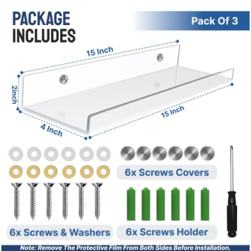 CIVIFY Acrylic Shelves - Clear Wall Storage Solution