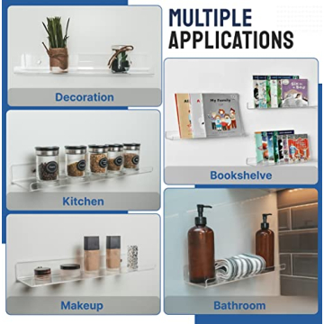 CIVIFY Acrylic Shelves - Clear Wall Storage Solution