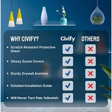 CIVIFY Acrylic Shelves - Clear Wall Storage Solution