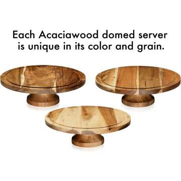 Acaciawood Cake Stand with Glass Dome | Elegant Display
