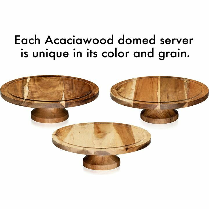 Acaciawood Cake Stand with Glass Dome | Elegant Display