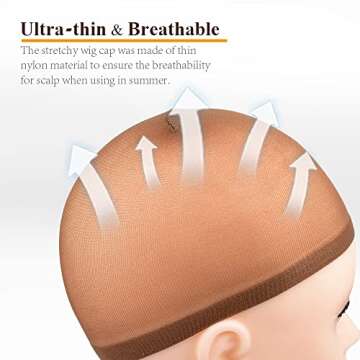 MORGLES Wig Caps for Women Non Slip, 20 Pcs Stocking Wig Caps for Lace Front, Brown and Light Brown