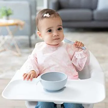 Bumkins Baby Bowl, Silicone Feeding Set with Suction for Baby and Toddler, Includes Spoon and Lid, F...