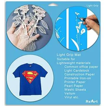 ReArt Cutting Mat Variety 6 Packs for Silhouette Cameo 4/3/2/1 - Strong Grip, Standard Grip, Light Grip, 12in x 12in x 3 Packs, 12in x 24in x 3 Packs.