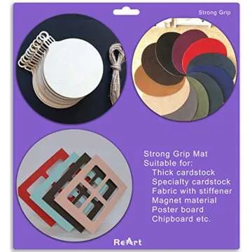 ReArt Cutting Mat Variety 6 Packs for Silhouette Cameo 4/3/2/1 - Strong Grip, Standard Grip, Light Grip, 12in x 12in x 3 Packs, 12in x 24in x 3 Packs.